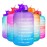QuiFit Half Gallon Water Bottle - with Straw & Motivational Time Marker Leak-Proof BPA Free Reusable Gym Sports Outdoor Large(73OZ) Capacity Water Jug(Purple/Blue Gradient,Half Gallon)