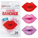 BioSwiss Bandages, Lips Shaped Self Adhesive Bandage Set, Latex Free, Sterile Wound Care, 24 Count