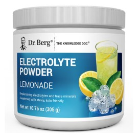 Dr. Berg Zero Sugar Hydration Keto Electrolyte Powder - Enhanced w/ 1000 mg of Potassium & Real Pink Himalayan Salt (NOT Table Salt) - Lemonade Flavor Hydration Drink Mix Supplement - 50 Servings