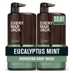 Every Man Jack Eucalyptus Mint Hydrating Mens Body Wash for All Skin Types - Cleanse, Nourish, and Hydrate Skin with Naturally Derived Ingredients - Paraben Free, Phthalate Free, Dye Free - 33.8oz