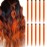 RINBOOOL Orange Hair Extensions Clip in for Kids Girls, 10 Pieces 22 Inch, Colored Heat Resistant Synthetic Hairpiece, Long Straight Streak Extension Clips Ins