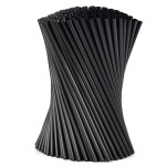 Plasticless 100 Pcs PLA Disposable Drinking Straws Corn Plant Based Biodegradable Straws, BPA Free Compostable Stir Sticks Black Reusable Straw Alternative to Plastic Straw for Party Drinks
