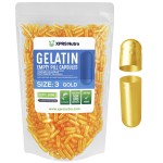 XPRS Nutra Size 3 Empty Capsules - 1000 Count Empty Gelatin Capsules - Pills DIY Capsule Filling - Fillable Pure Bovine Pill Gel Caps for Do-It-Yourself Supplements (Gold)