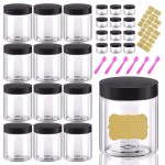 8oz Plastic Jars with Lids 8 oz Plastic Containers with Lids + 20g Sample Containers (Set of 24) Airtight Container for Lip Scrub, Body Butters, Cream, Slime, Craft Storage