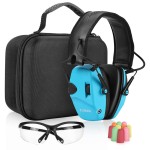 ZOHAN EM054 Electronic Ear Protection for Shooting Range with Sound Amplification Noise Reduction, Ear Muffs for Gun Range (Blue,Case)