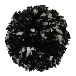 PUZINE 2pack 13 Cheerleading Pom Poms with New Handle for Team Spirit Sports Dance Cheering Kids Adults 100g (Black)