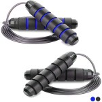 Redify Jump Rope,Jump Ropes for Fitness for Women Men and Kids,Speed Jumping Rope for Workout with Ball Bearings,Adjustable Skipping Rope for Exercise&Slim Body at Home School Gym (Blue,Black)