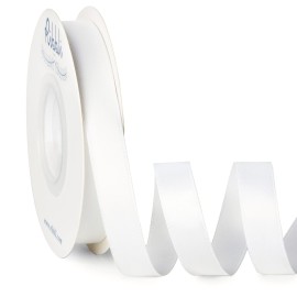 Ribbli Double Faced White Satin Ribbon,1/2 x Continuous 25 Yards,Use for Bows Bouquet,Gift Wrapping,Floral Arrangement
