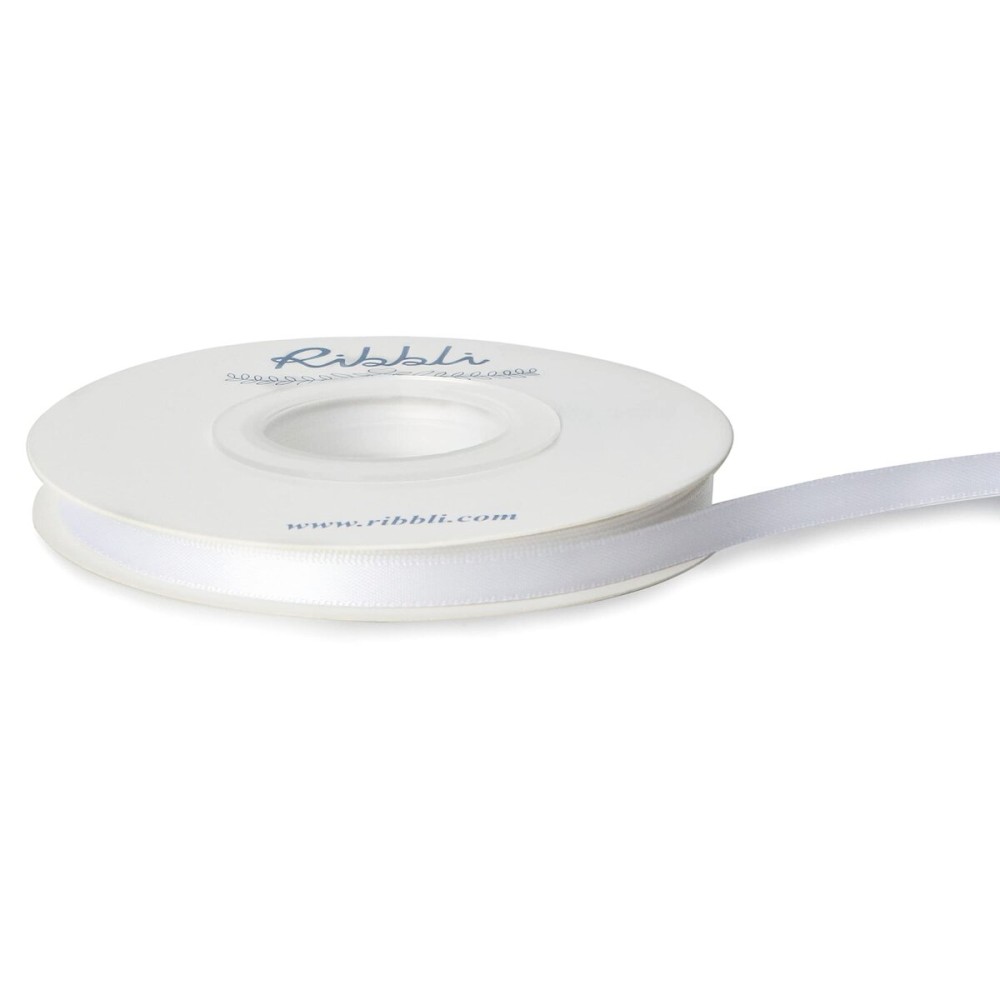 Ribbli Double Faced White Satin Ribbon,1/4 x Continuous 25 Yards,Use for Bows Bouquet,Gift Wrapping,Floral Arrangement