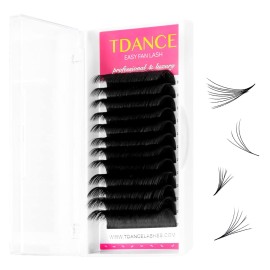 TDANCE Easy Fan Lash Extension Rapid Blooming Volume Eyelash Extensions C CC D DD J B L Curl 0.03-0.12mm Thickness Easy Fan Volume Lashes Self Fanning Eyelashes Extension (0.03-C,20-25 mm)