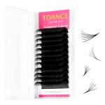 TDANCE Easy Fan Lash Extension Rapid Blooming Volume Eyelash Extensions C CC D DD J B L Curl 0.03-0.12mm Thickness Easy Fan Volume Lashes Self Fanning Eyelashes Extension (0.05-C,20-25 mm)
