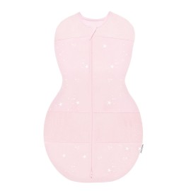 Happiest Baby Sleepea 5-Second Swaddle - 100% Organic Cotton Baby Swaddle Blanket - Doctor Designed Promotes Healthy Hip Development (Rose Stars, Medium)