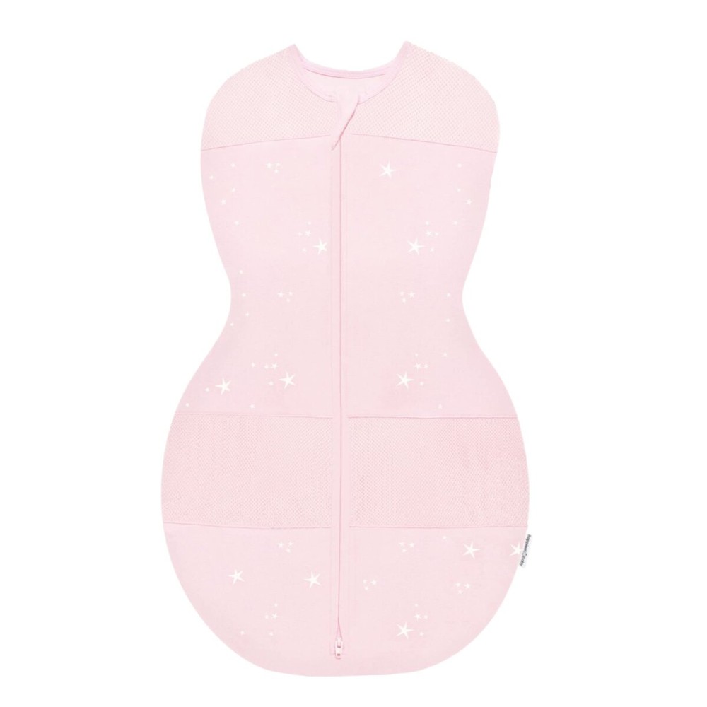 Happiest Baby Sleepea 5-Second Swaddle - Baby Swaddle Blanket - Doctor Designed Promotes Healthy Hip Development (Rose Stars, Small)