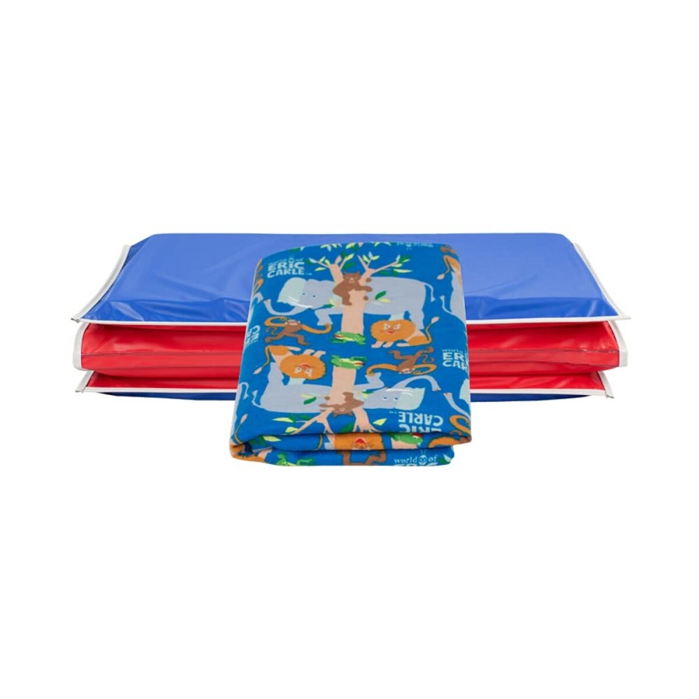 KinderMat + Eric Carle Kinderbundle - The Very Hungry Caterpillar and Friends - Full Nap Mat & Washable Cover, Special Edition - 47 x 22, Value Bundle, Great for Daycare & Family Households