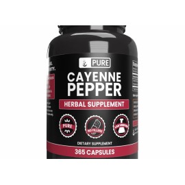 PURE ORIGINAL INGREDIENTS Cayenne Pepper (365 Capsules) No Magnesium Or Rice Fillers, Pure, Lab Verified