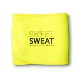 Sports Research Sweet Sweat Waist Trimmer (Core Series) - Premium Sweat Enhancing Fitness Band for Women & Men - Neon Yellow, Large