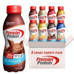Premier Protein Shake, 8 Flavor Variety Pack, 30g Protein, No Added Sugar, 24 Vitamins & Minerals to Support Immune Health, 11 fl oz, 8 Pack (Packaging May Vary)