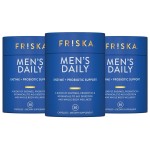 FRISKA Mens Daily Digestive Enzyme and Probiotics Supplement, Natural Support for Male Digestive Health, Bloating, Gas, Indigestion Relief, Supports Gut Health, Lactase and B-Vitamins, 90 Capsules