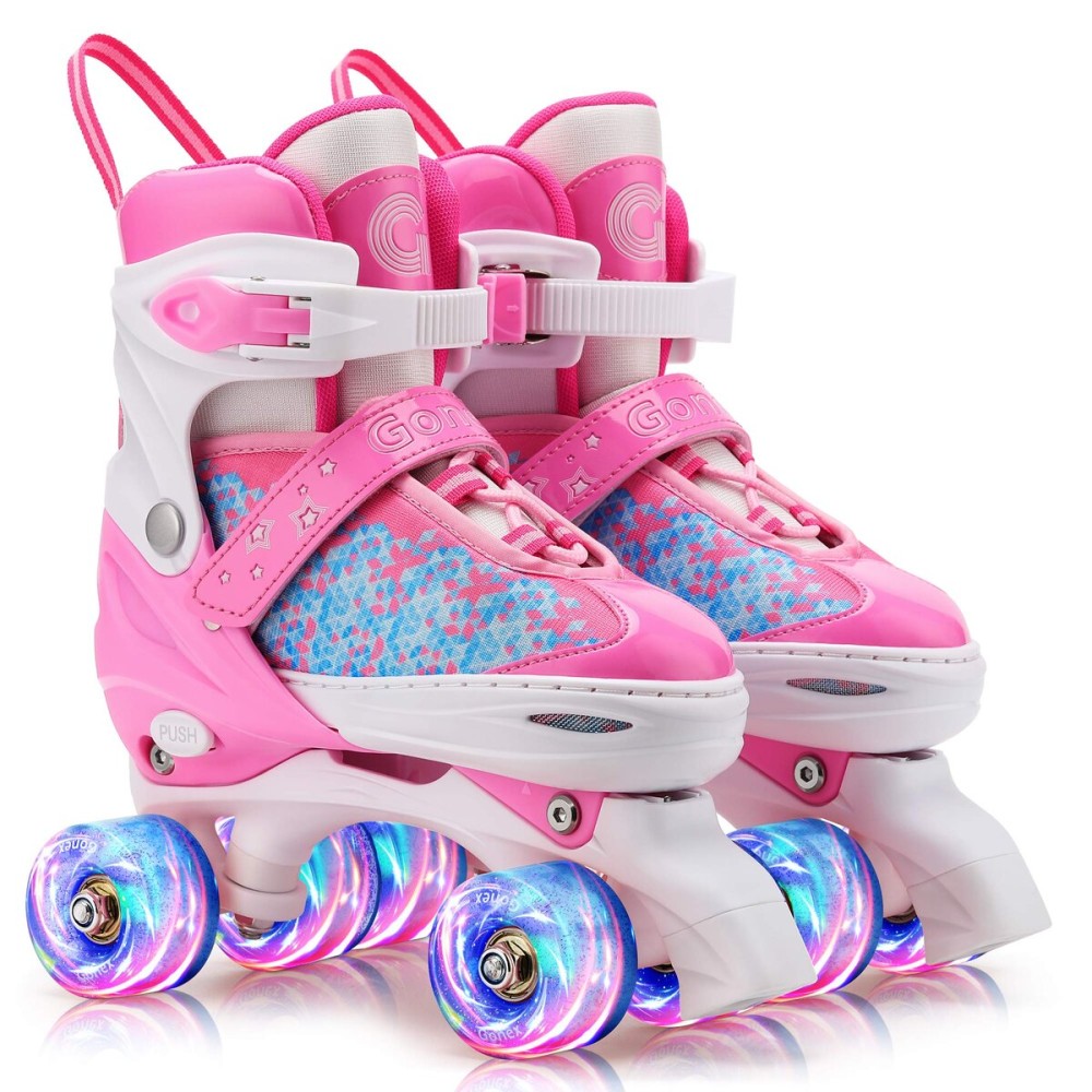 Gonex Roller Skates for Girls Kids Boys Women with All Light Up WheelsAdjustable Rollerskates for Beginners Toddler Youth, Gift for Indoor Outdoor