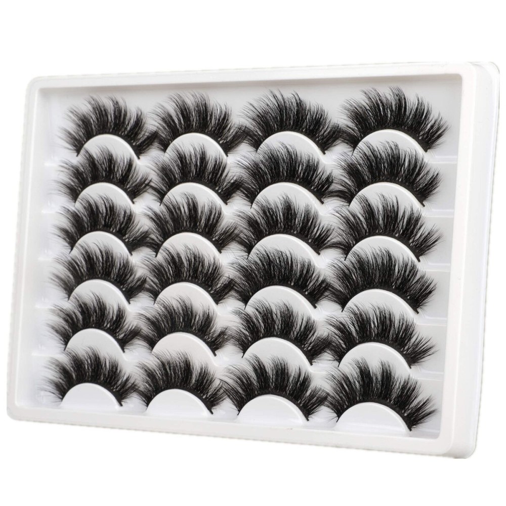 ALICE Eyelashes Fluffy Volume Eye Lashes Pack 20MM Long Fake Eyelashes Soft Faux Mink12 Pairs