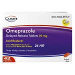 Camber Omeprazole 20mg Delayed-Release Tablets, Heartburn and Acid Reducer Reflux Medicine (42 Count)