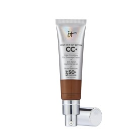 IT Cosmetics CC+ Cream (Neutral Deep) - Natural Full Coverage Foundation With SPF 50+, Color Corrector & Anti-Aging Hydrating Serum, Hyaluronic Acid + Peptides, Lightweight - 1.08 fl oz
