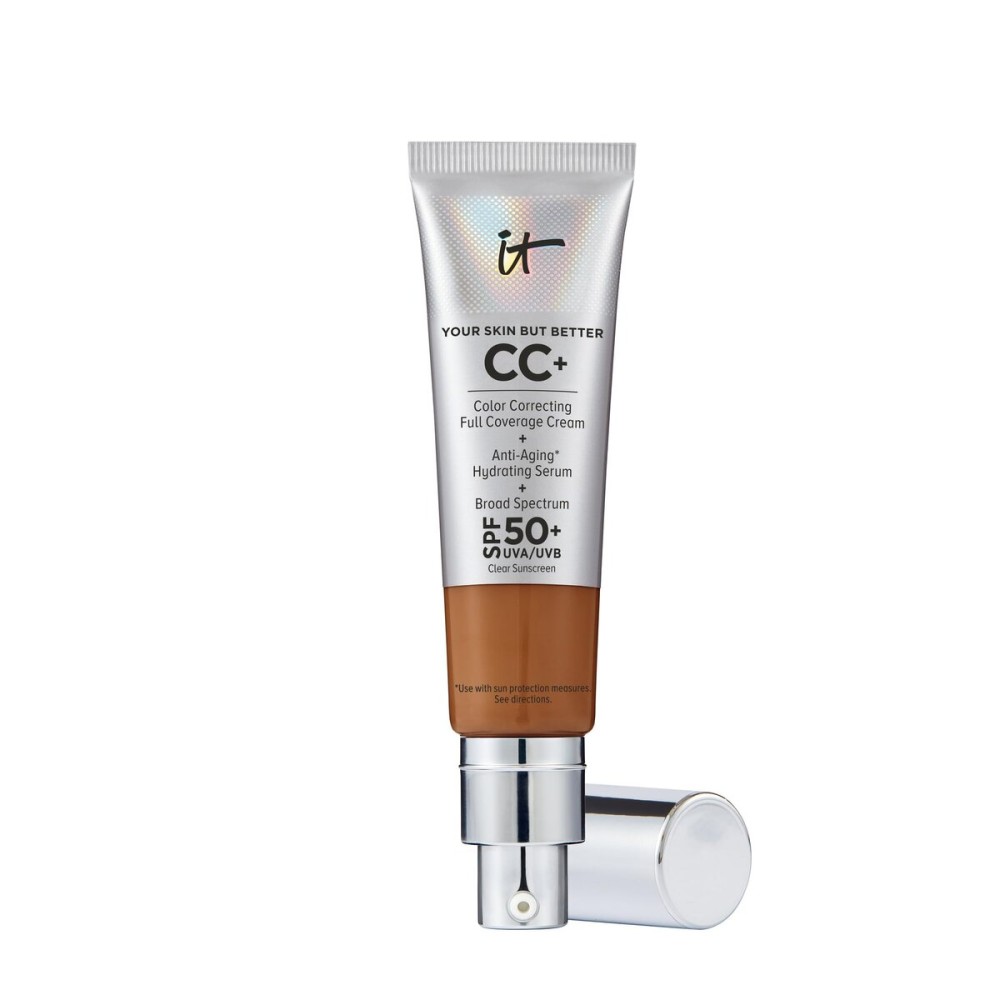 IT Cosmetics CC+ Cream (Neutral Rich) - Natural Full Coverage Foundation With SPF 50+, Color Corrector & Anti-Aging Hydrating Serum, Hyaluronic Acid + Peptides, Lightweight - 1.08 fl oz