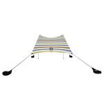 Neso Grande Portable Beach Tent Sun Shelter - Lightweight Beach Shade Canopy - Easy Setup for Family Outings - Patented Reinforced Corners - UPF 50+ - 7ft Tall, 9 x 9ft - Vintage Stripes