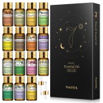 PHATOIL 15PCS Essential Oils Gift Set - Premium Quality 100% Natural Pure Essential Oils for Aromatherapy Diffuser Yoga Home Office Soap Candle Making- 5ml/Bottle