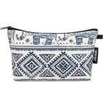 WANDF Cosmetic Bag for Women Makeup bag Organizer Small Mini Makeup Pouch for Purse Water Resistant (Elephant)