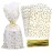 COQOFA 100 Pcs Star Printed 6X10 Gift Wrap Cello Cellophane Treat Bags Party Favor bags Clear Candy Cookie Bags Plastic Poly Goodie Storage Bags with Twist Ties for Bakery,Birthday, Wedding ,Party Decorations (Gold)