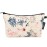 WANDF Cosmetic Bag for Women Makeup bag Organizer Mini Makeup Pouch for Purse Water Resistant Girls Gift (Beige Flamingo)