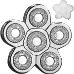 FOXSONIC Silvery Men\'s Electric Shaver Replacement Heads Electric Razor Blade Replacement Head 6 Blades Head Shaver replacement Bald Shaver Head Blade