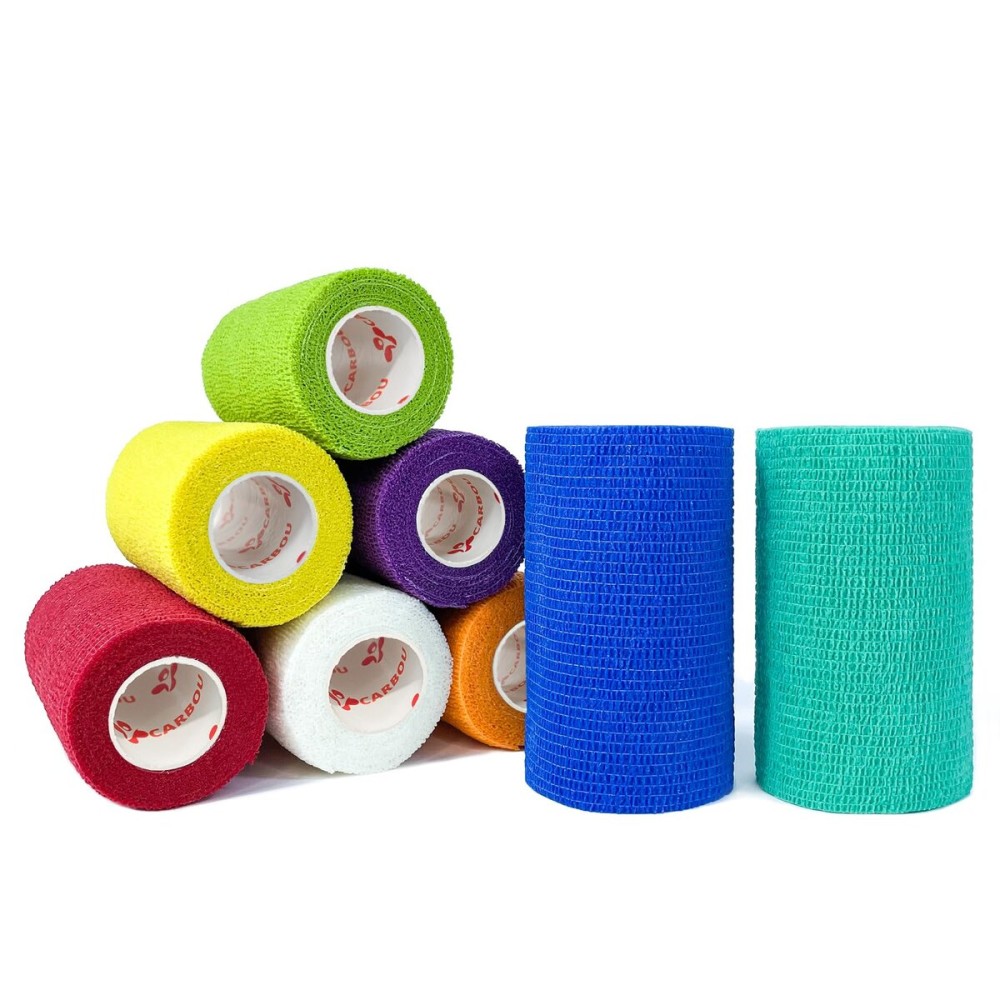 [8 Pack-4 x5Yards] Assorted Color- Self Adhesive Bandages Wrap, Athletic Elastic Cohesive Bandage for Vet Wrap, Sports Injury, Strain, Knee&Wrist, Ankle Sprains. First Aid Non-Woven Bandages