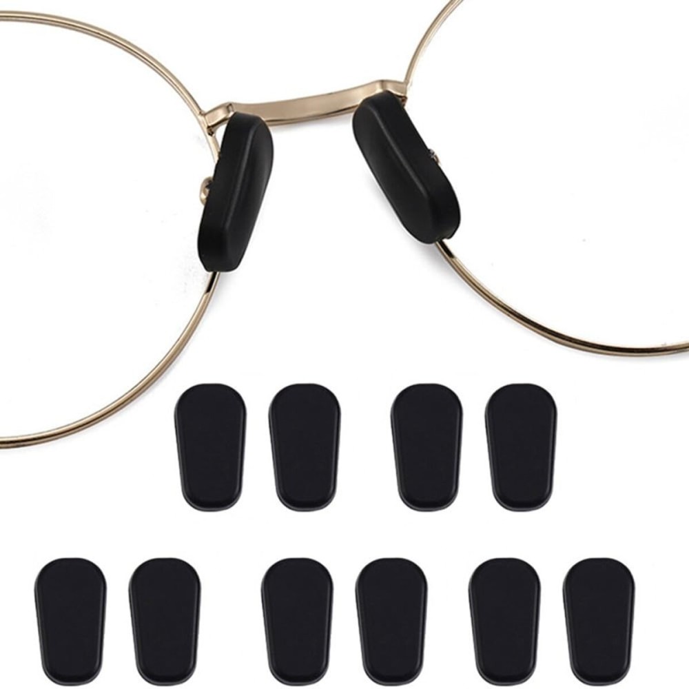 Nose Pads Covers,5 Pairs BEHLINE Slip-on Eyeglasses Nose Pads Covers,Soft Silicone Eye Glasses Nose Piece,Anti-Slip Nose Cushion Piece Nose Bridge Pads(Black)