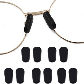 Nose Pads Covers,5 Pairs BEHLINE Slip-on Eyeglasses Nose Pads Covers,Soft Silicone Eye Glasses Nose Piece,Anti-Slip Nose Cushion Piece Nose Bridge Pads(Black)