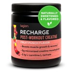 LEGION Recharge Post Workout Supplement - All Natural Muscle Builder & Recovery Drink with Micronized Creatine Monohydrate. Naturally Sweetened & Flavored, Safe & Healthy (Fruit Punch, 30 Serve)