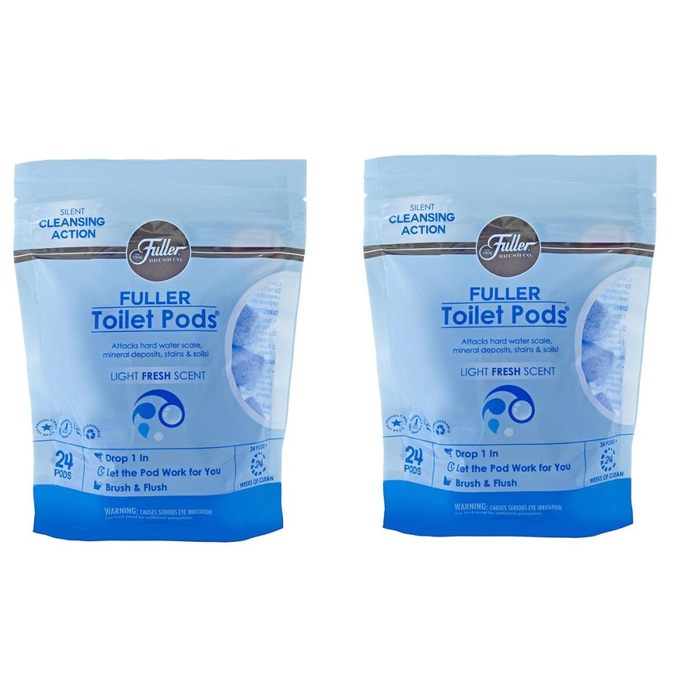 Fuller Brush Toilet Bowl Cleaner Pods - Water Soluble Tablet Cleansers, Cleans Descales & Refreshes Bathroom Toilets Removes Odors Soils & Stains Light Fresh Scent Ideal for Homes & Businesses 2-Pack