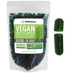 XPRS Nutra Size 3 Empty Capsules - 500 Count Empty Vegan Capsules - Vegetarian Empty Pill - DIY Vegetable Capsule Filling - Veggie Pill Caps (Forest Green)
