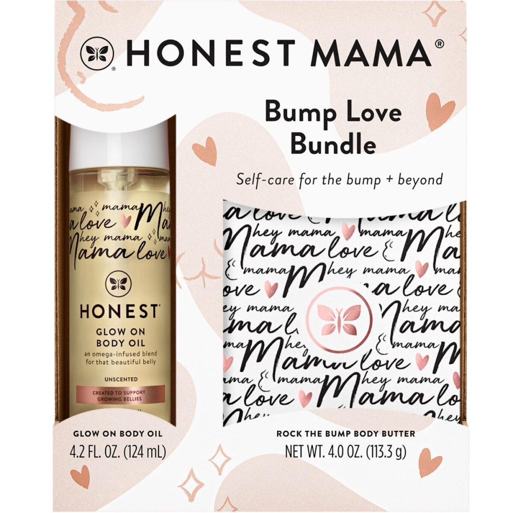 The Honest Company Mama Body and Belly Bump Love Bundle Moisturizing Plant Based Oil Stretch Mark Butter Cream