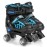 Kids Roller Skates for Boys Adjustable Roller Skates for Boys, Girls with 8 Wheels Lighting for Indoor Outdoor Quad Skates (Black&Blue, Medium - Big Kid)
