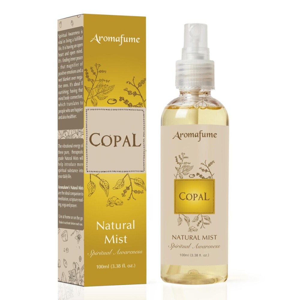 Copal Natural Resin Mist Spray by Aromafume | 100 ml / 3.3oz | Ideal for deep relaxation, spirituality & rituals | Made with Copal Resin from Mexico | Non-alcoholic, non-toxic & vegan