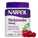 Natrol 10mg Melatonin Gummies, Sleep Support for Adults, Melatonin Supplements for Sleeping, 60 Strawberry-Flavored Gummies, 30 Day Supply
