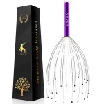 USAGA 28 Fingers Head Scratcher, Head Massager, Scalp Massager for Scalp Body Relaxing (Purple)