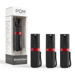 POM Pepper Spray Pocket Clip - Flip Top Safety - Maximum Strength OC Spray Self Defense - Tactical Compact & Safe Design - Quick Key Release - 25 Bursts & 10 ft Range