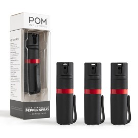 POM Pepper Spray Pocket Clip - Flip Top Safety - Maximum Strength OC Spray Self Defense - Tactical Compact & Safe Design - Quick Key Release - 25 Bursts & 10 ft Range