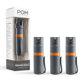 POM Pepper Spray Pocket Clip - Flip Top Safety - Maximum Strength OC Spray Self Defense - Tactical Compact & Safe Design - Quick Key Release - 25 Bursts & 10 ft Range