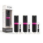 POM Premium Pepper Spray Keychain, Quick Release Access Flip Top Safety, Police Grade OC Formula with UV Marking Dye, 25 Precision Bursts, 10 Foot Effective Range, Made in USA