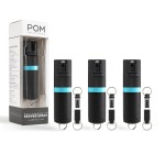 POM Premium Pepper Spray Keychain, Quick Release Access Flip Top Safety, Police Grade OC Formula with UV Marking Dye, 25 Precision Bursts, 10 Foot Effective Range, Made in USA