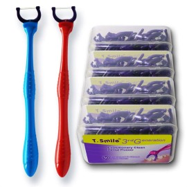 T.Smile Evolutionary Clean Dental Flossers, Kit of Refills Plus Long Handle (2 Handles + 200 Refills)